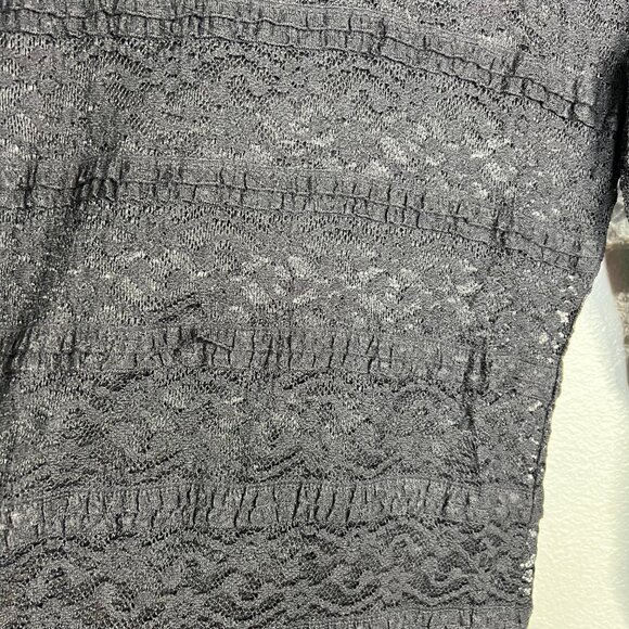 Forever 21 Black Lace Top Women's M 3/4 Sleeve Whimsigoth Gothic Fairy Goth Vamp - Picture 5 of 7